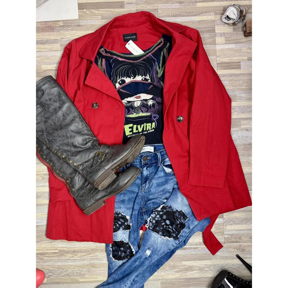 Ringmaster Blood-Red Trench‎ | 41 Hawthorn | Size 1X | Dark Circus Witchwear NWT